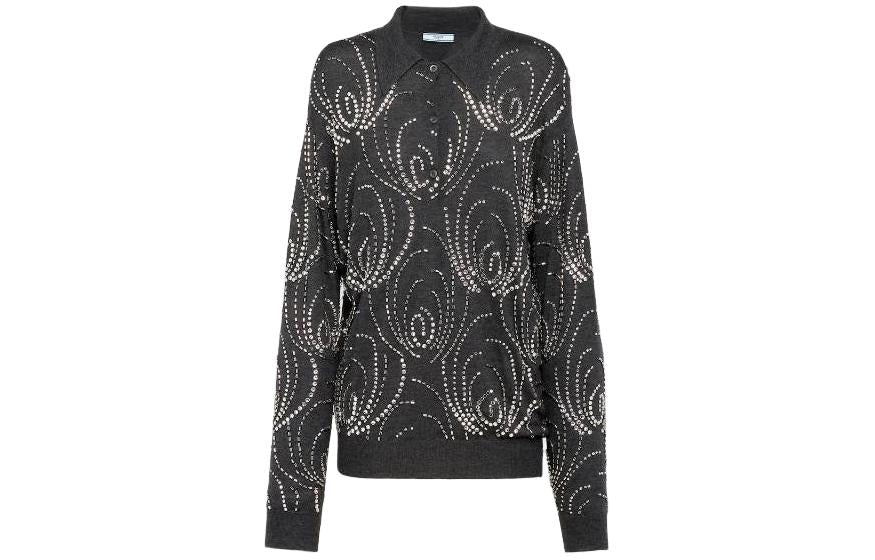 PRADA Embellished Polo Jumper