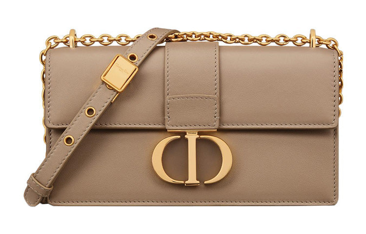 DIOR 30 Montaigne Calfskin Handheld Shoulder Bag Crossbody Bag Small Size Women's Hazelnut Brown