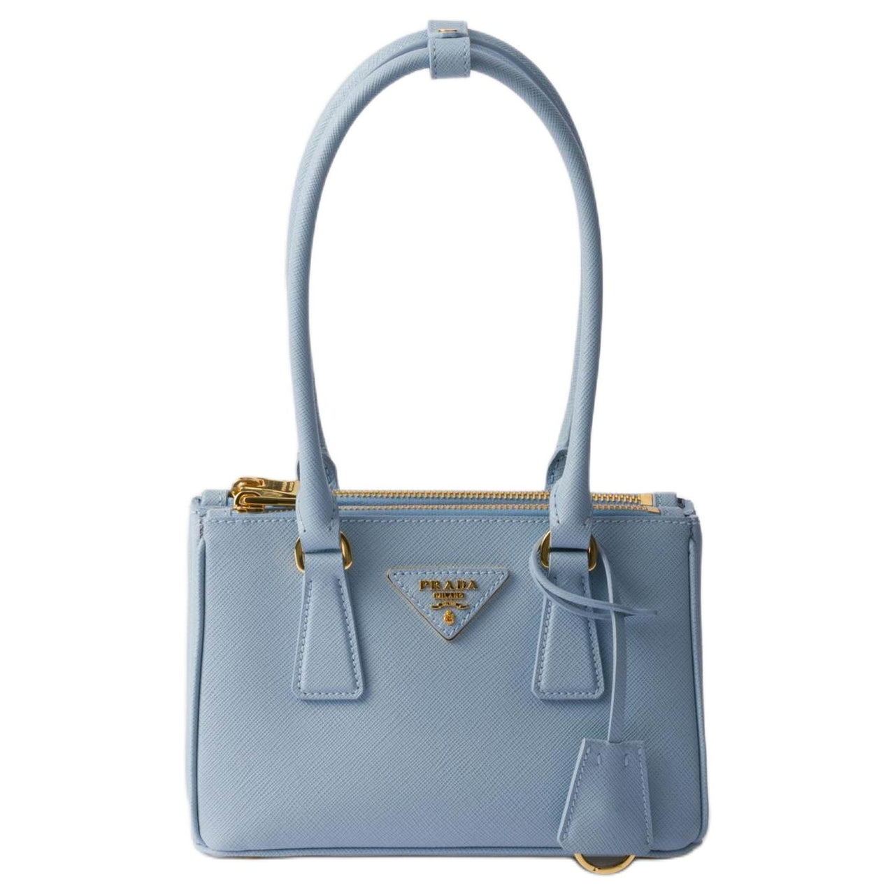 PRADA Calfskin Shoulder Bag Mini Women's Light Blue