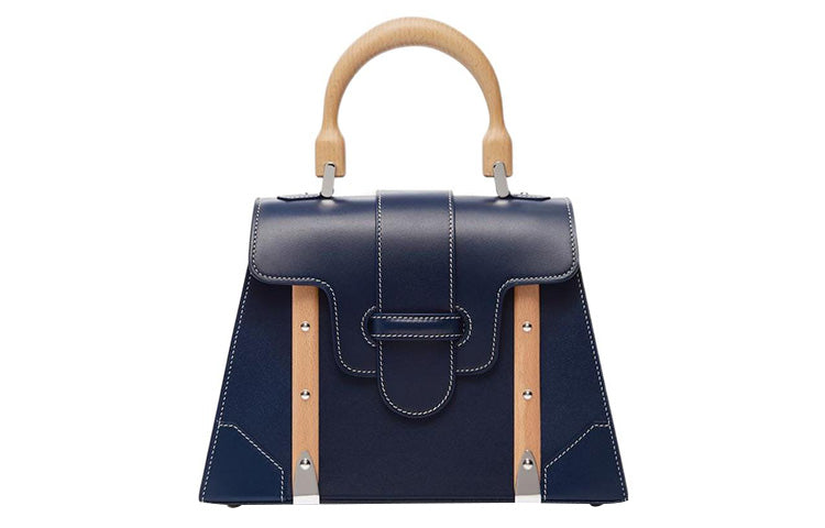 GOYARD Saigon Cross-Grain Calfskin Shoulder Bag Crossbody Bag Handbag Small Size Unisex Marine Blue