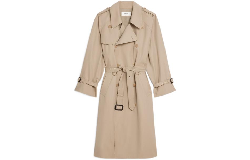 CELINE FW22 Trench Coat Women's Lactose Cream Color
