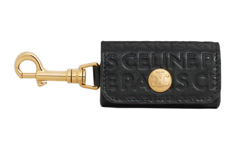 CELINE Embossed Smooth Calfskin Storage Bag Unisex Black