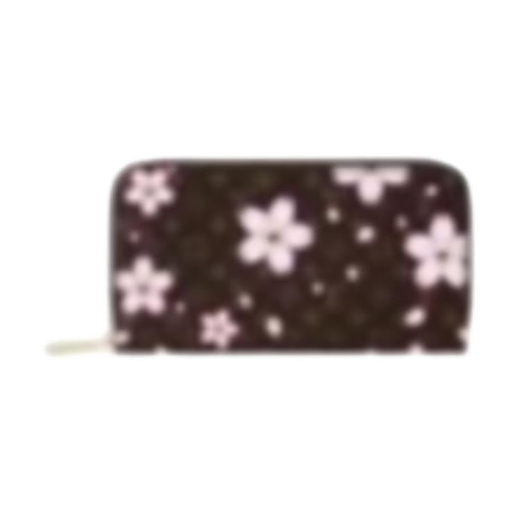 LOUIS VUITTON X Takashi Murakami Zippy Wallet Sakura Brown