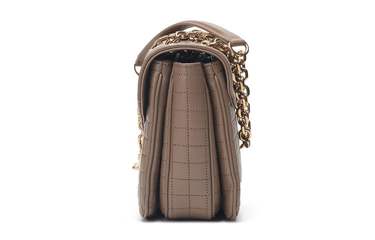 CELINE Cow Leather Chain Bag Shoulder Bag Regular Women's Light Camel