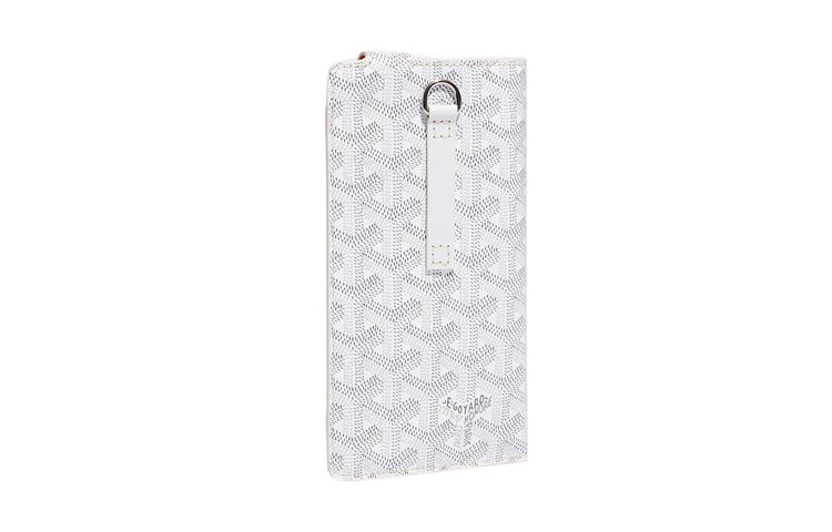 GOYARD Montmartre Canvas With Leather Cell Phone Pouch Large Size Unisex White