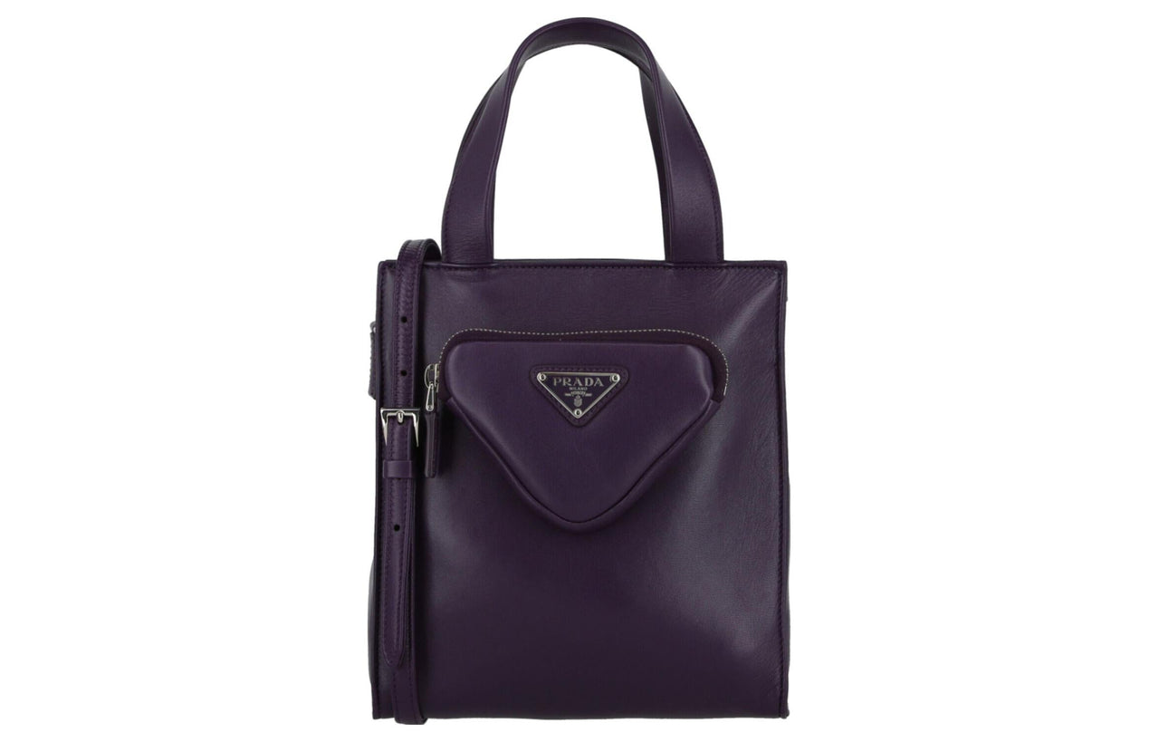 PRADA Calfskin Shoulder Bag Crossbody Bag Handbag Purple