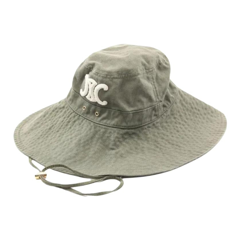 CELINE Canvas Bucket Hats Unisex Green