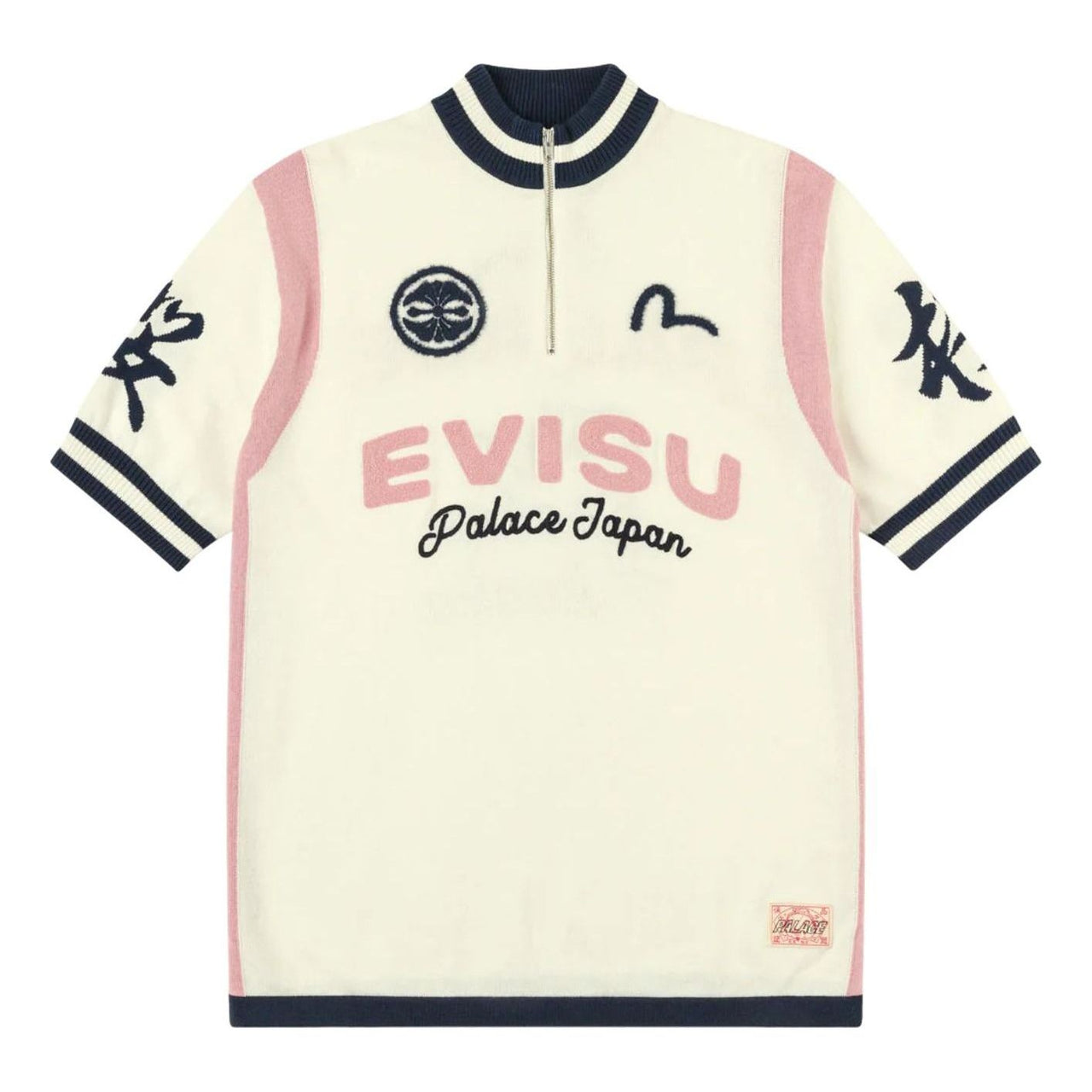 Palace x EVISU Cycle Knit Polo Shirt 'Off White' P30KW051