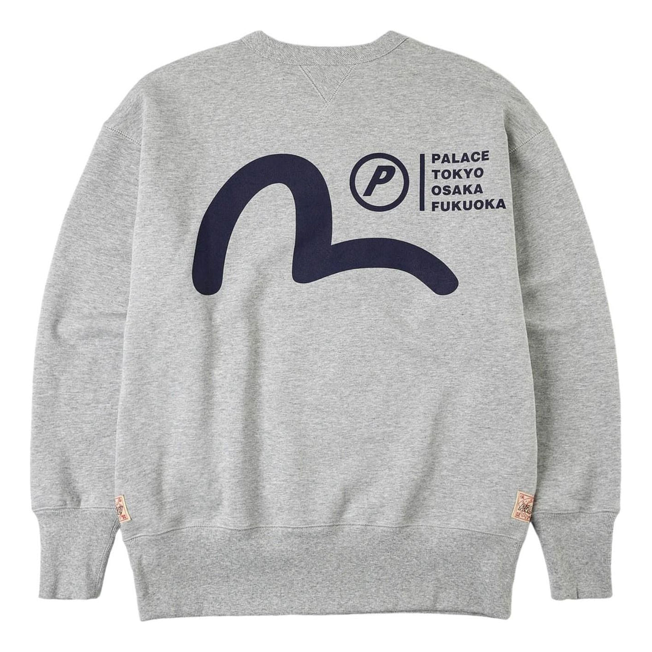 Palace x Evisu Multi-City Seagull Logo Sweatshirt 'Grey Marl' P30CS262