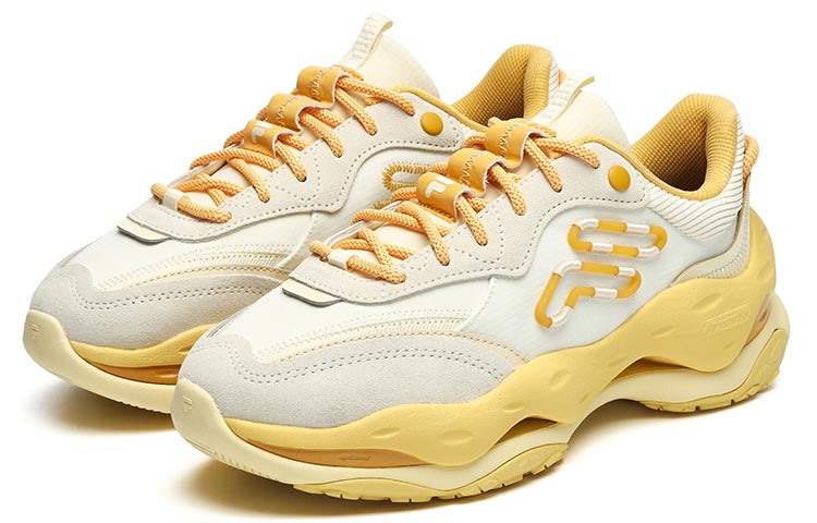 (WMNS) FILA FUSION Cheese Sneakers 'White Yellow' T12W241103FWG