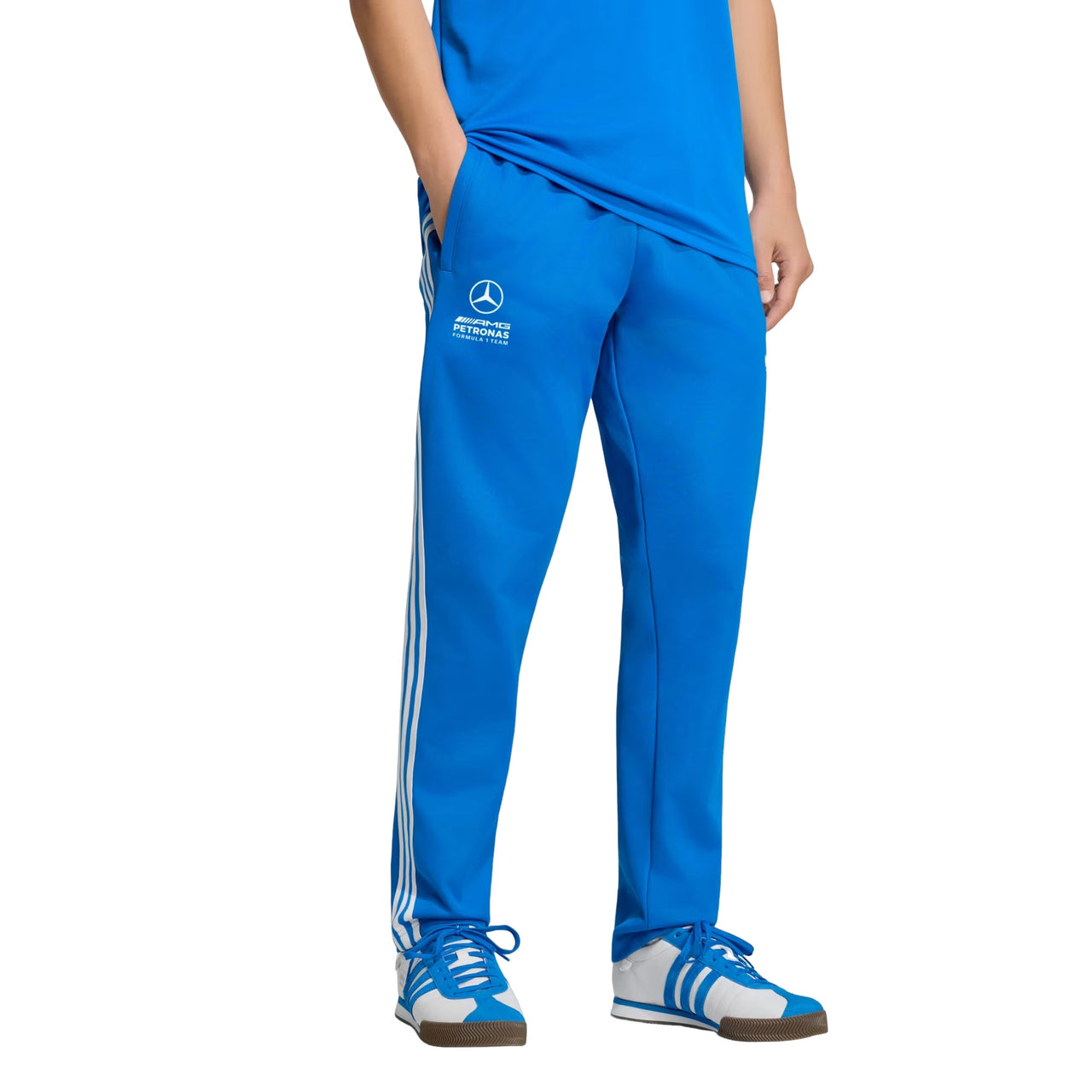 adidas x Mercedes AMG Petronas Formula 1 Team Blue Wonder Track Pant Asia Sizing 'Blue Bird White' KT5174