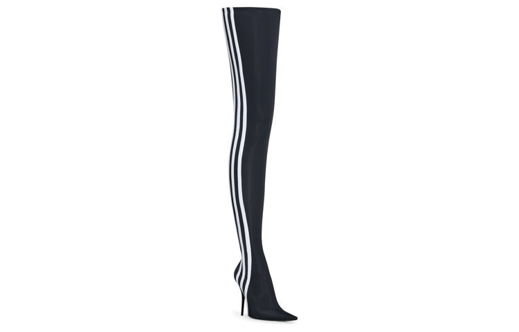 (WMNS) Balenciaga x adidas Knife Over The Knee Boots 'Black White' 724074W2ES11090