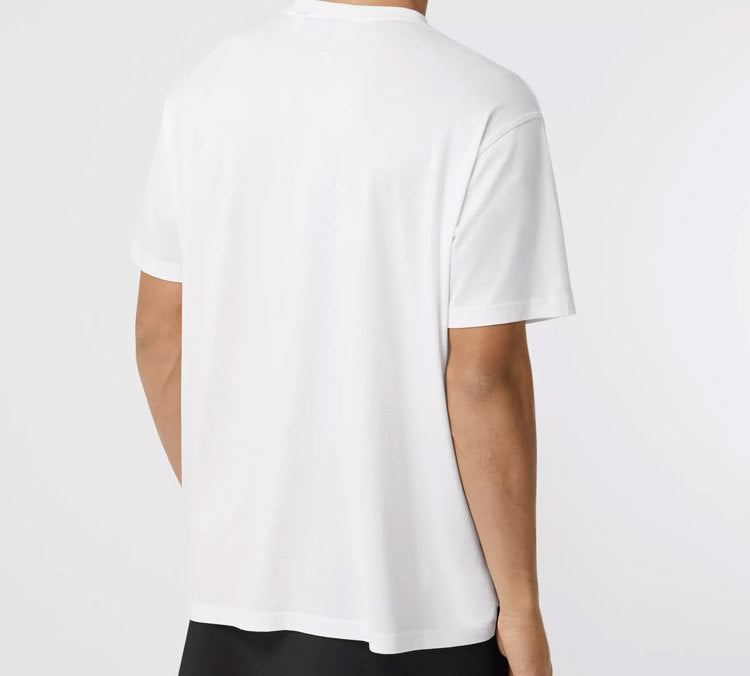 Men's Burberry Chest Printing Cotton Short Sleeve White 45637961