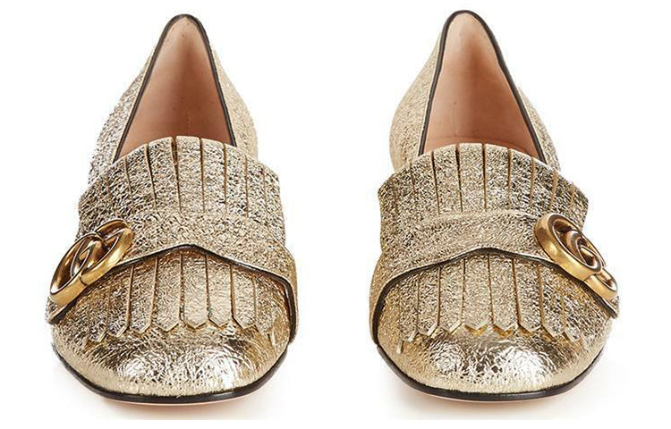 (WMNS) Gucci Marmont Metallic Mid-Heel Pumps 'Platinum' 453480-DKT00-7100