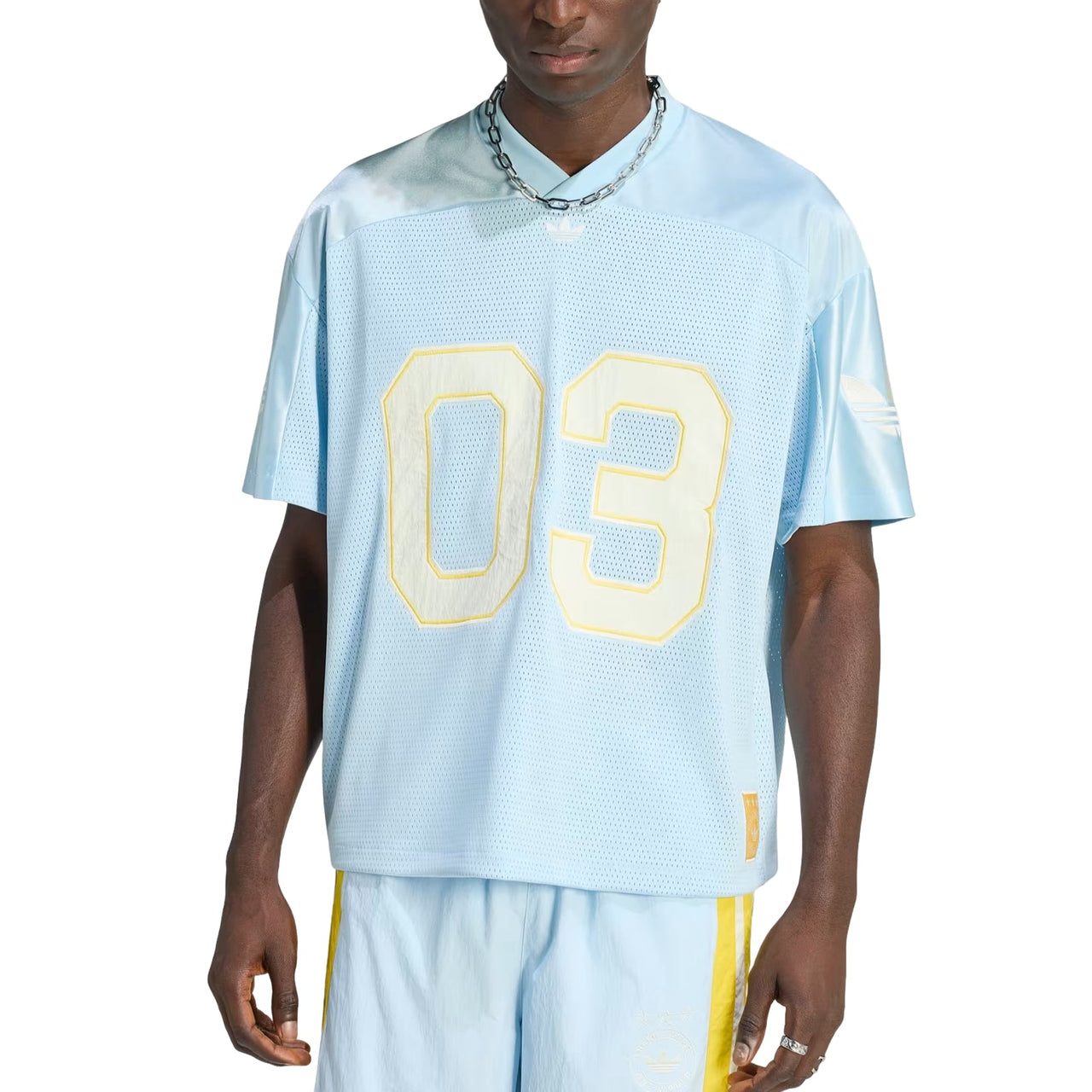 adidas Jersey Asia Sizing 'Light Blue Yellow' KU3878