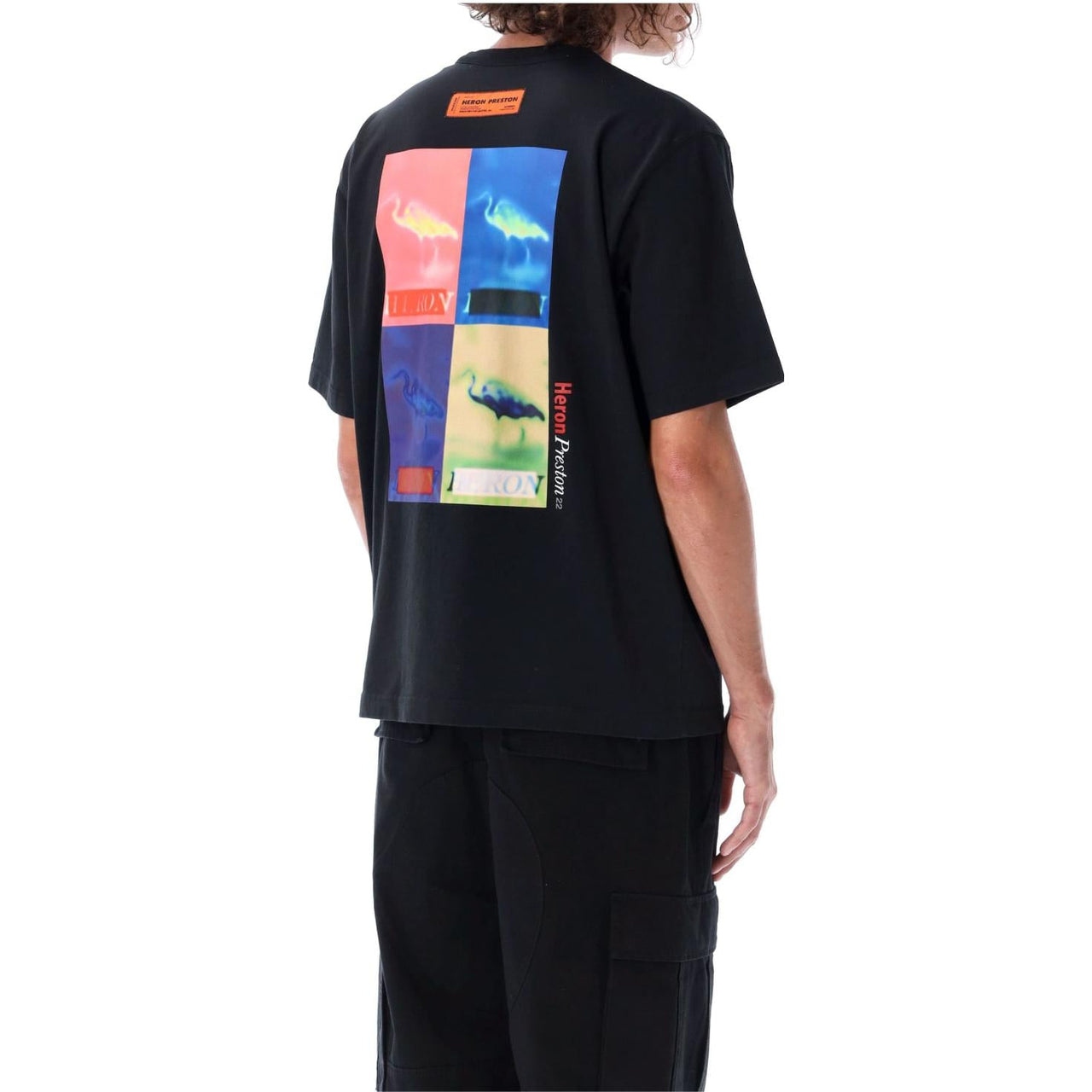 HERON PRESTON FW22 Heron Censored T-shirt 'Black Multicolor' HMAA032F22JER0101084