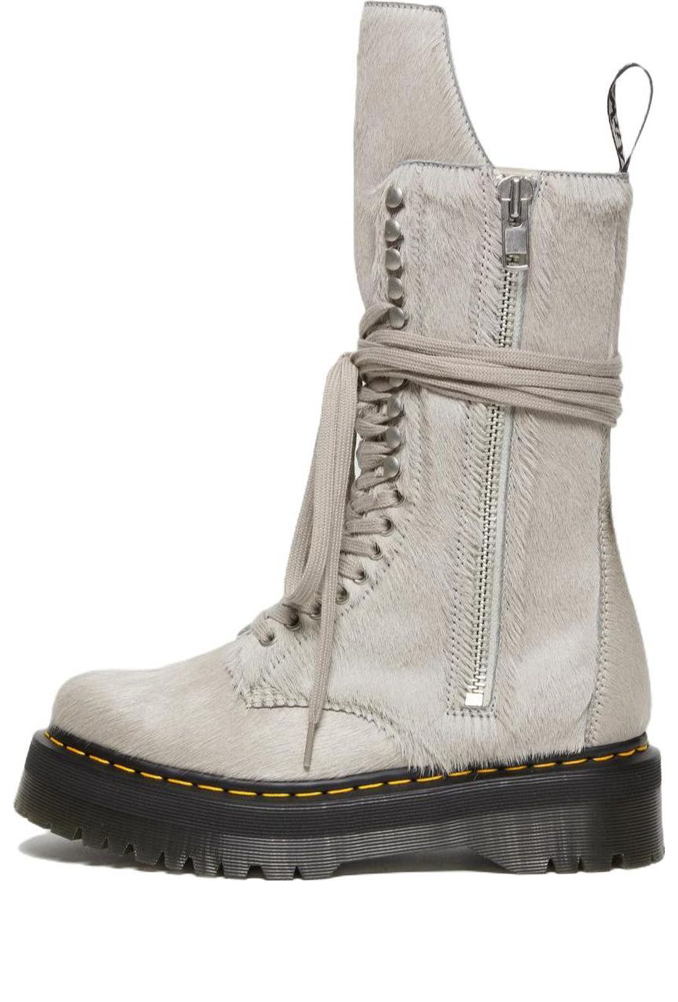 Dr. Martens 1918 Ro Hair On Lace Up Strobe Calf Length Platform Boot 'Rick Owens' 27980049