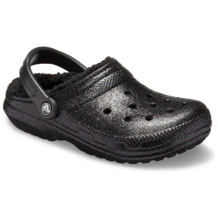Crocs Classic Glitter Lined Clogs 'Black' 205842001