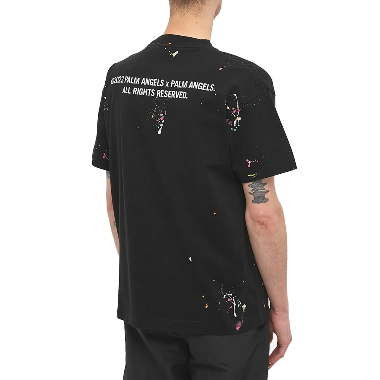 Palm Angels PXP Painted Classic Tee 'Black White' PMAA001S22JER0031001