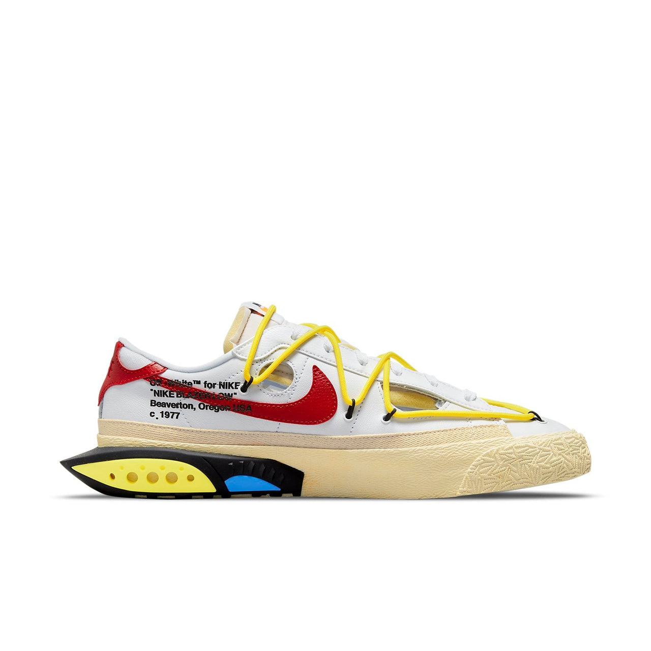 حذاء Nike x Off-White Blazer Low "White University Red" DH7863-100