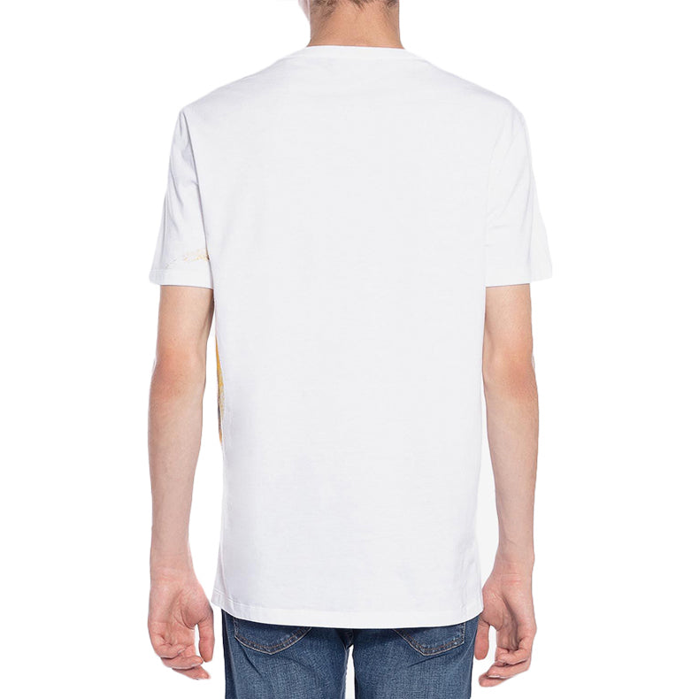 Men's Alexander McQueen SS21 Round Neck Skeleton Printing Short Sleeve White 550475-QMZ61-0900
