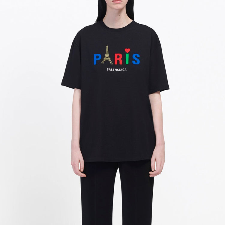 Balenciaga Paris Love Regular Printing Black 594599TGV431000