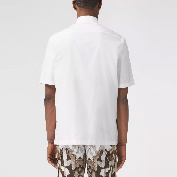 Burberry SS21 Pattern Cotton Shirt Male White 80433291