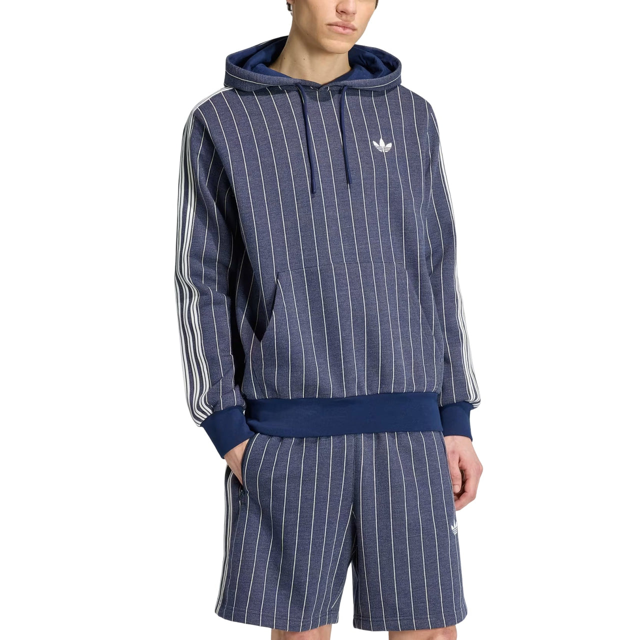 adidas Pinstripes Hoodie Asia Sizing 'Night Indigo' KR9704