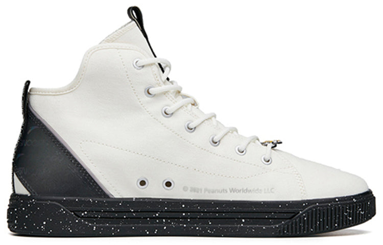 ANTA x SNOOPY Skateboarding Series Sneakers High 'White Black' 912138601-2
