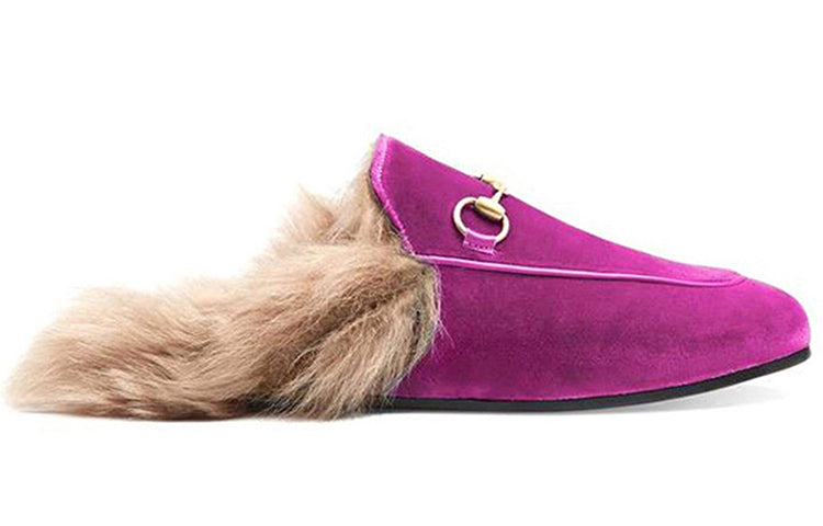 (WMNS) Gucci Princetown Velvet Fur Lined 'Fucsia' 448657-K4D50-5682