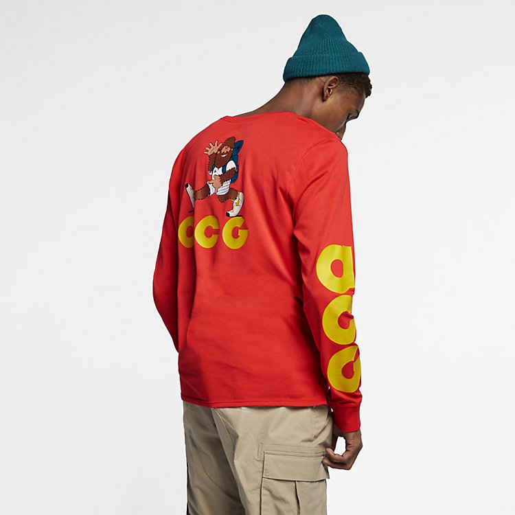 NikeLab ACG Long Sleeve T-Shirt 'Habanero Red Bright Citron' AQ3953-634