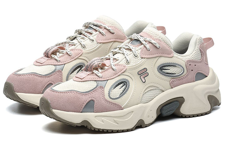 (WMNS) FILA FUSION Raccoon Sneakers 'Pink Cream White' T12W217314FAM