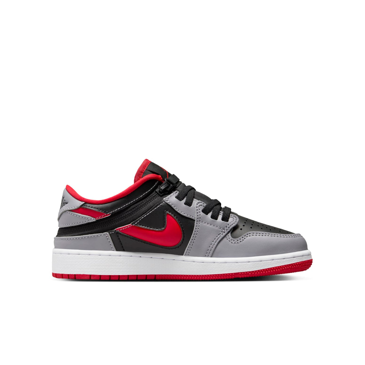 (GS) Air Jordan 1 Low FlyEase 'Black Cement Grey Fire Red' DN4639-060