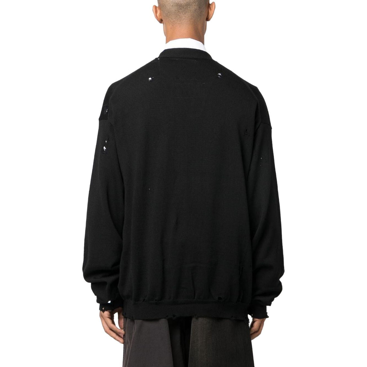 Maison MIHARA YASUHIRO SS23 Distressed Knit Cardigan 'Black' J11CD501-BLACK