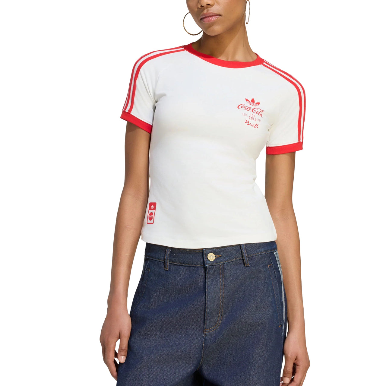 (WMNS) adidas x Coca-Cola 3-Stripes Tee Asia Sizing 'Core White' KY7559