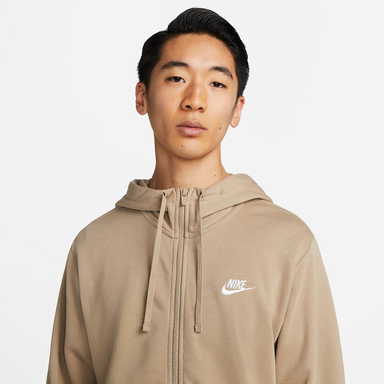 Nike NSW Club Full Zip Hoodie Asia Sizing 'Tan' BV2649-247
