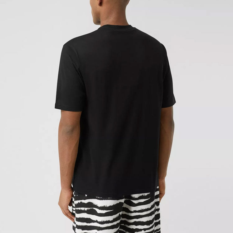 Burberry Logo Printing Cotton Short Sleeve Unisex Black 80094941