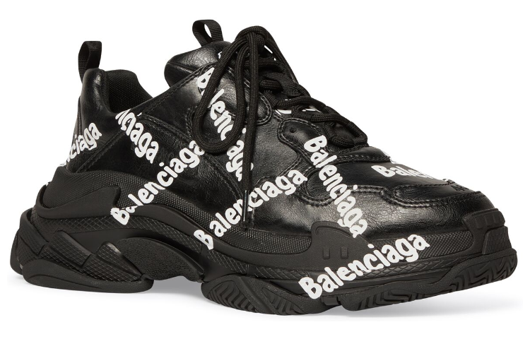 (WMNS) Balenciaga Triple S 'Logotype - Black' 524039W2FAB1090