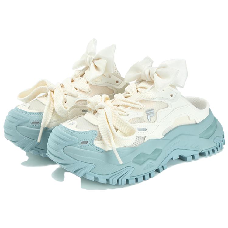 (WMNS) FILA FUSION Bianco Mule Slippers 'White Blue' T12W331302FGE