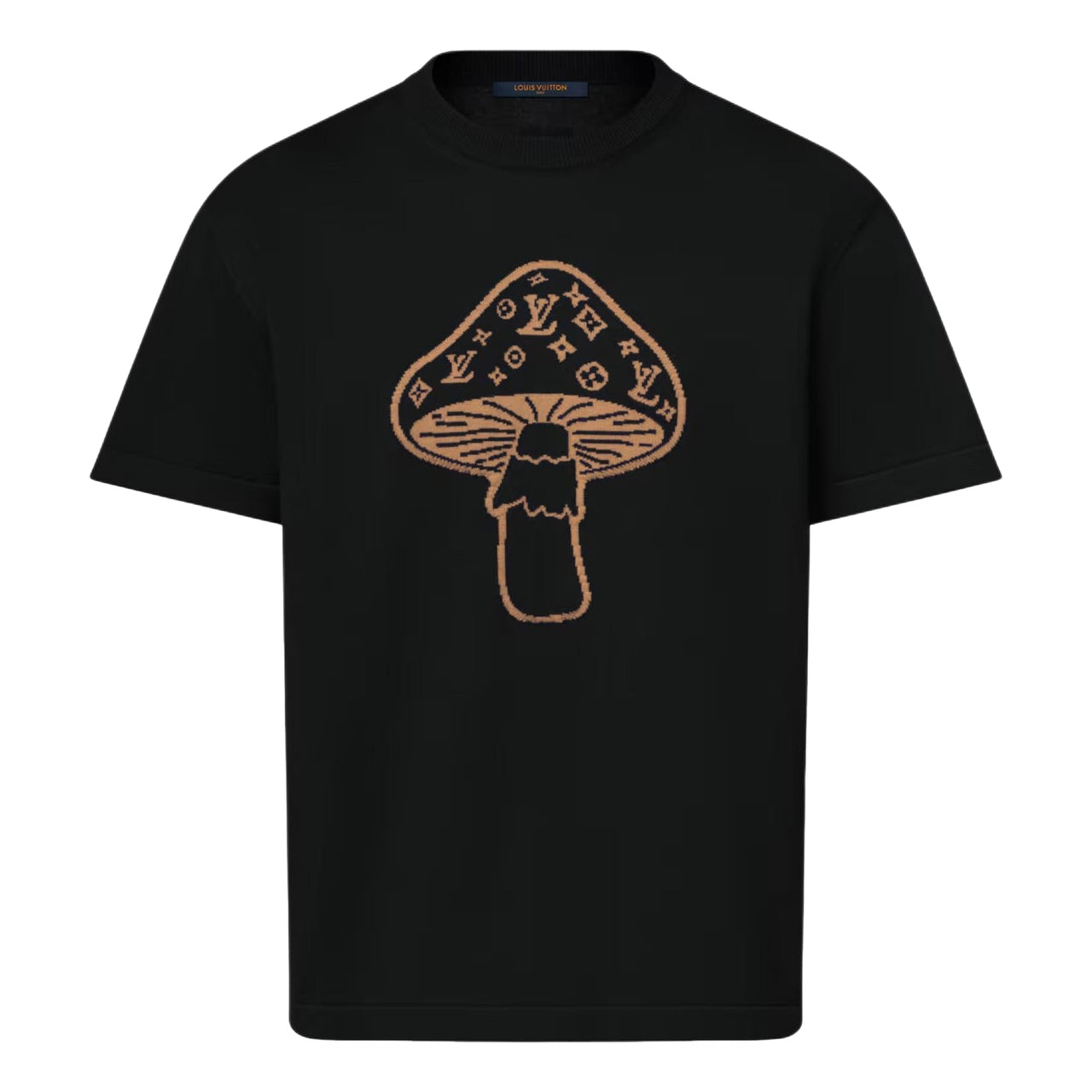 LOUIS VUITTON Short-Sleeved Intarsia Crewneck T-shirt 'Intarsia Mushroom' 1AJBUX