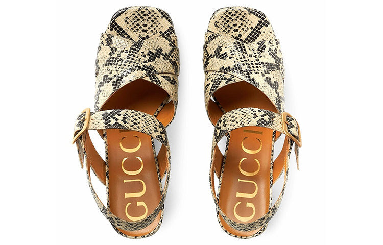 (WMNS) Gucci Python Print Platform Sandal 'Neutral' 656383-19Y00-9719