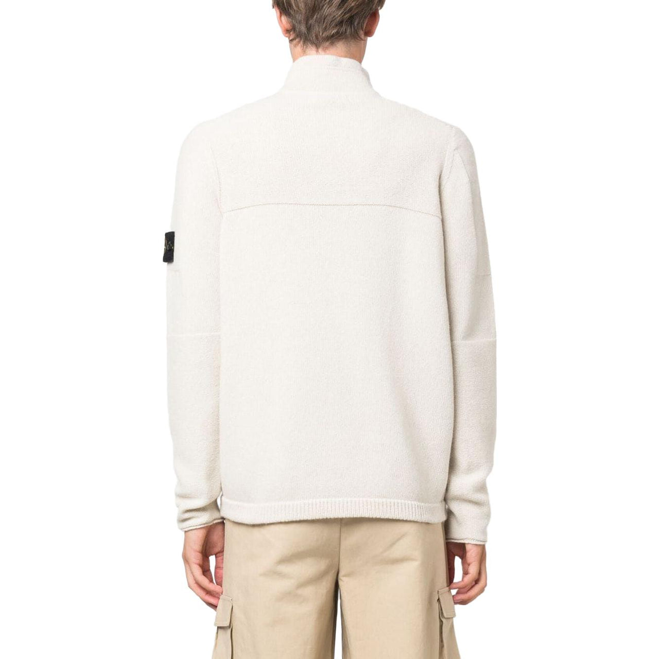 STONE ISLAND Wool Half-zip Sweatshirt 'Beige' 7915529A3-V0097