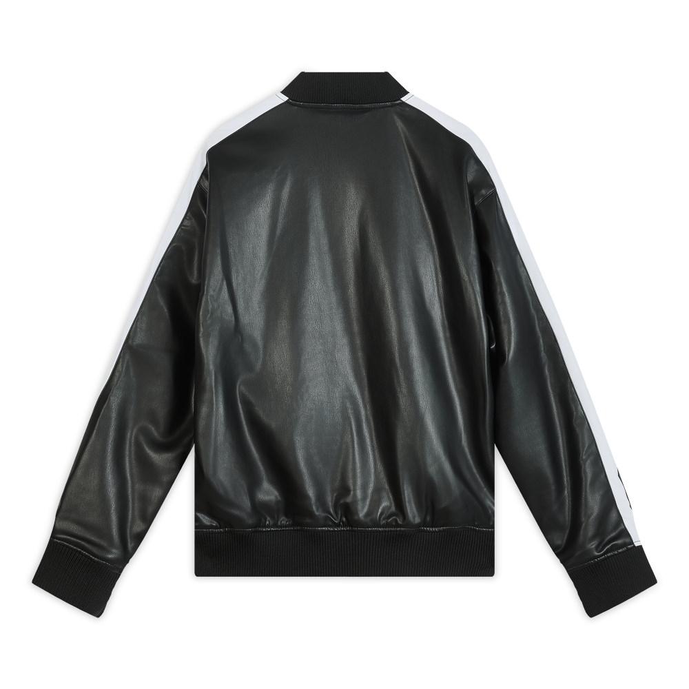 PUMA T7 Faux Leather Baseball Jacket 'Black White' 636319-01