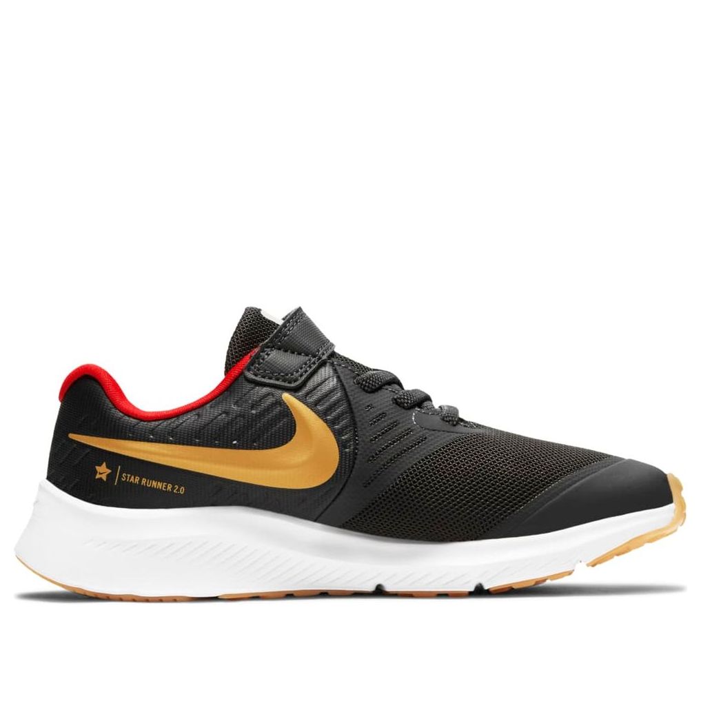 (PS) Nike Star Runner 2 Velcro 'Dark Smoke Grey Gold' AT1801-010