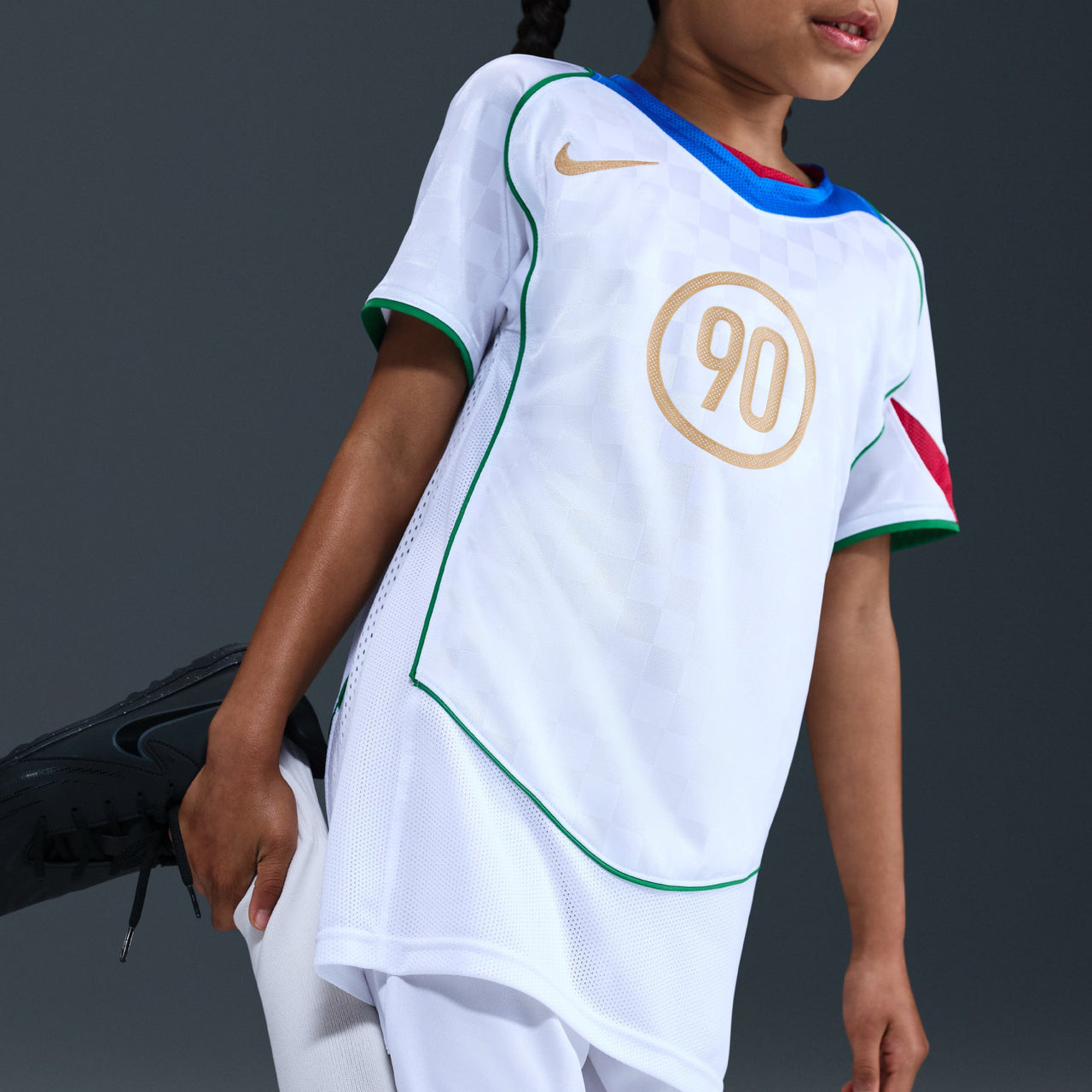(GS) Nike Total 90 Dri-FIT Soccer Jersey 'White Italy Blue Red' II9782-100