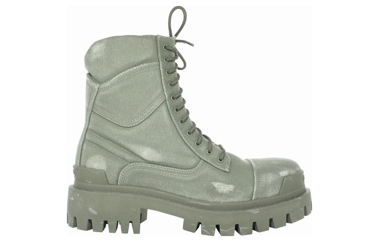 Balenciaga Combat Strike Boots 'Washed Green Cotton' 694042W2H113300
