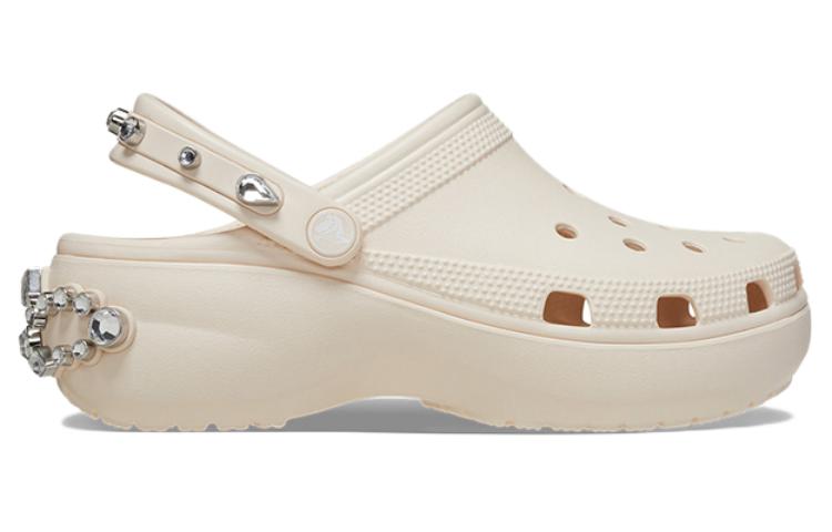 (WMNS) Crocs Classic Platform Tiara Clogs 'Beige' 209685-0WW