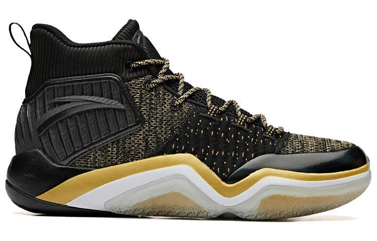 ANTA High Top Basketball Shoes 'Black Gold Yellow' 11911609-6