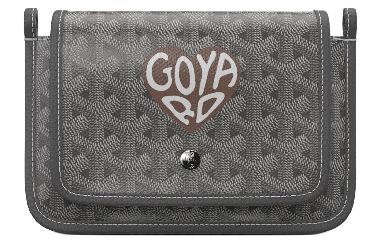 GOYARD Plumet Canvas With Leather Envelope Bag Crossbody Bag Shoulder Bag Unisex Gray/Chesnut Small Heart