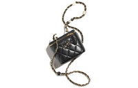 CHANEL Lambskin Box Bag Shoulder Bag Crossbody Bag Clutches Small Size Women's Black